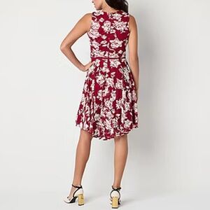 Danny & Nicole Red and White High Low Sundress